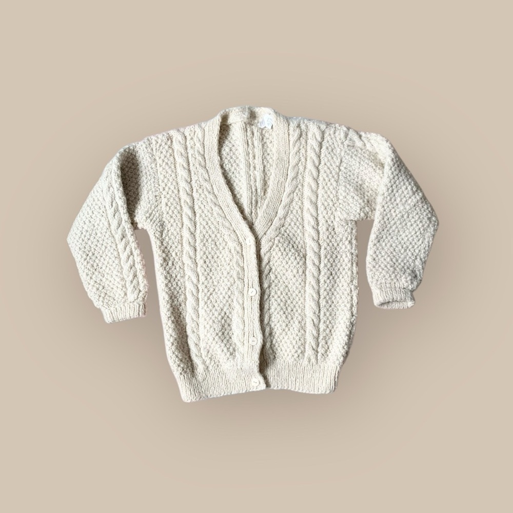 100% wool Classic Cream Cable Knit Sweater